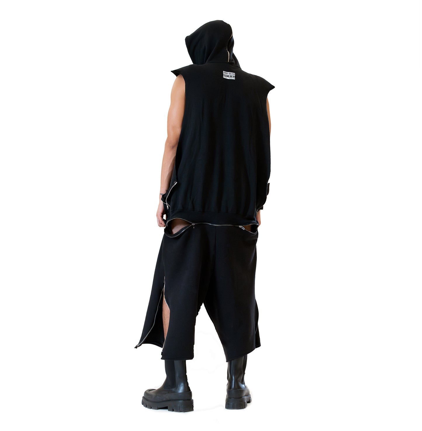 Adjustable Fleece Romper Black
