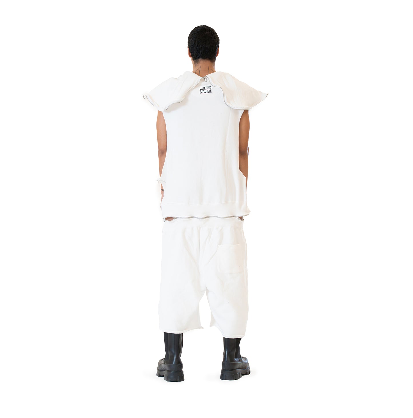 Adjustable Fleece Romper White