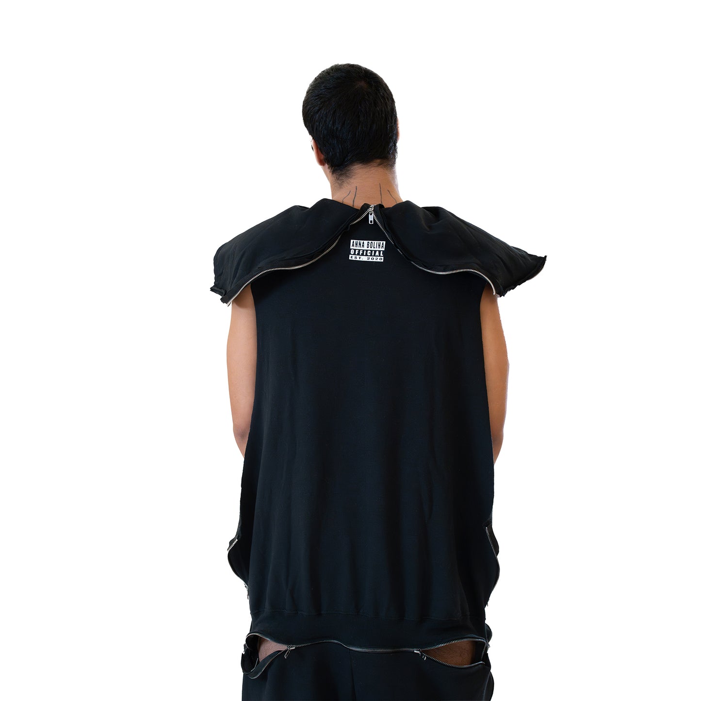 Adjustable Fleece Romper Black