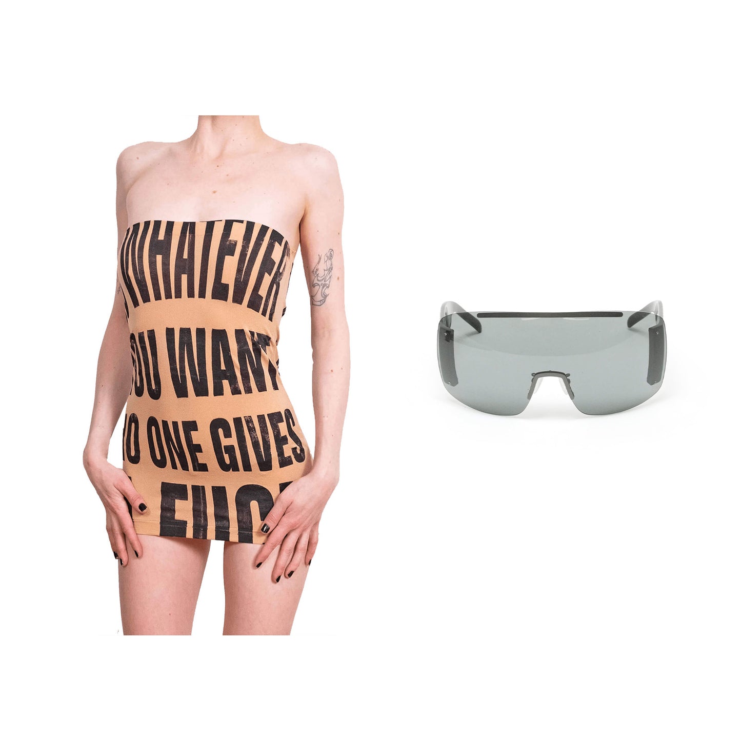 Tube Dress Beige & Sunglasses Pack