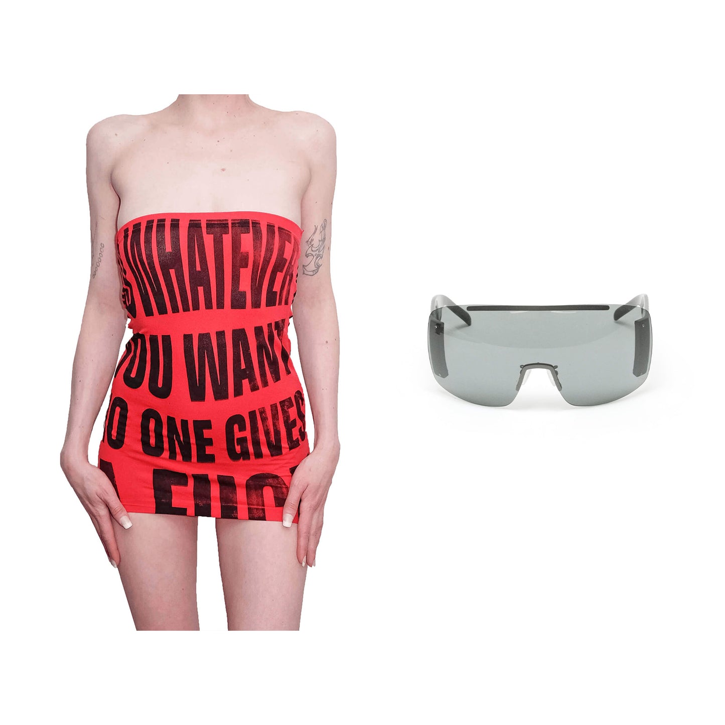 Tube Dress Red & Sunglasses Pack