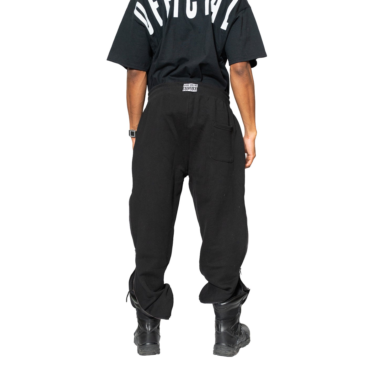 Zipper Sweatpants Black