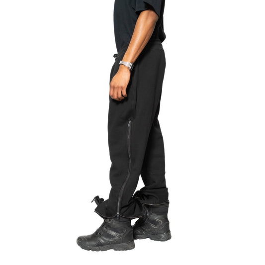Zipper Sweatpants Black