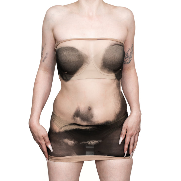 Sheer Printed Tube Dress (2 Pack)