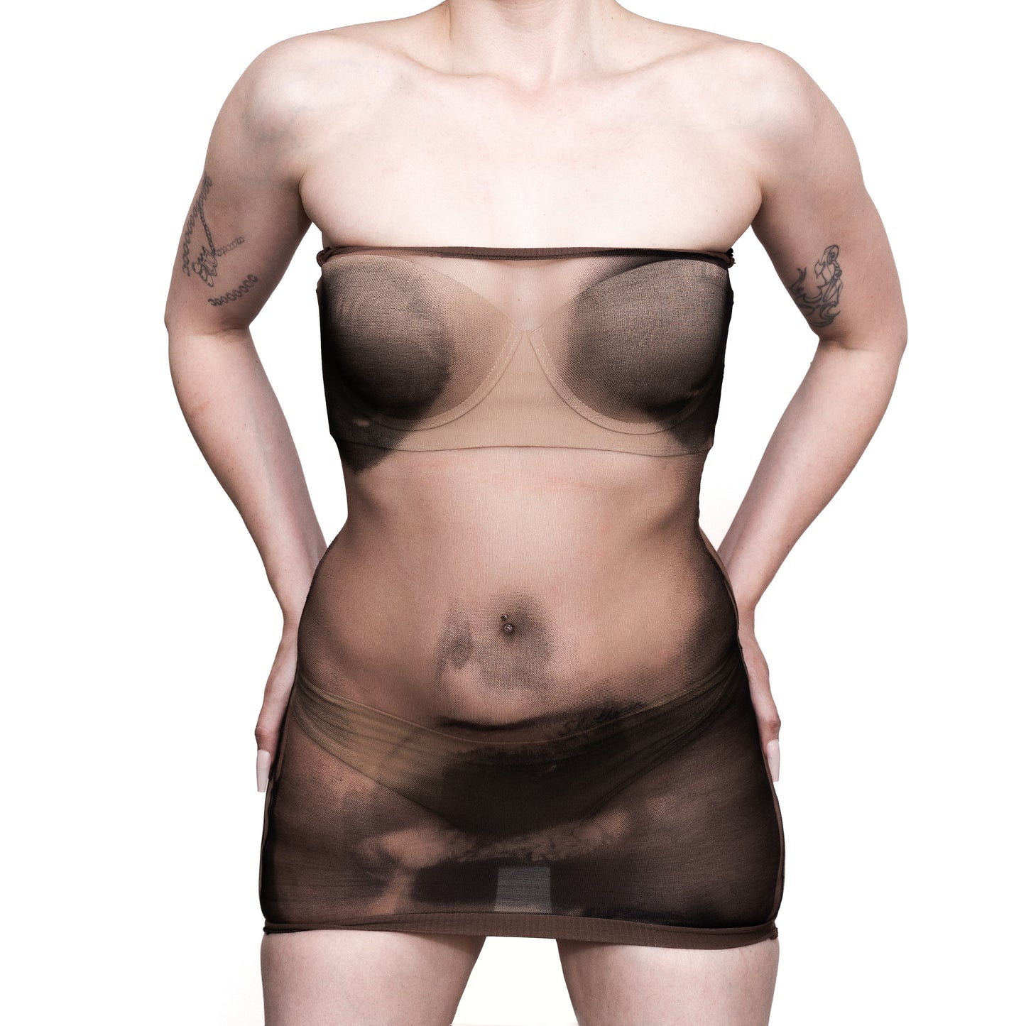 Sheer Printed Tube Dress (2 Pack)