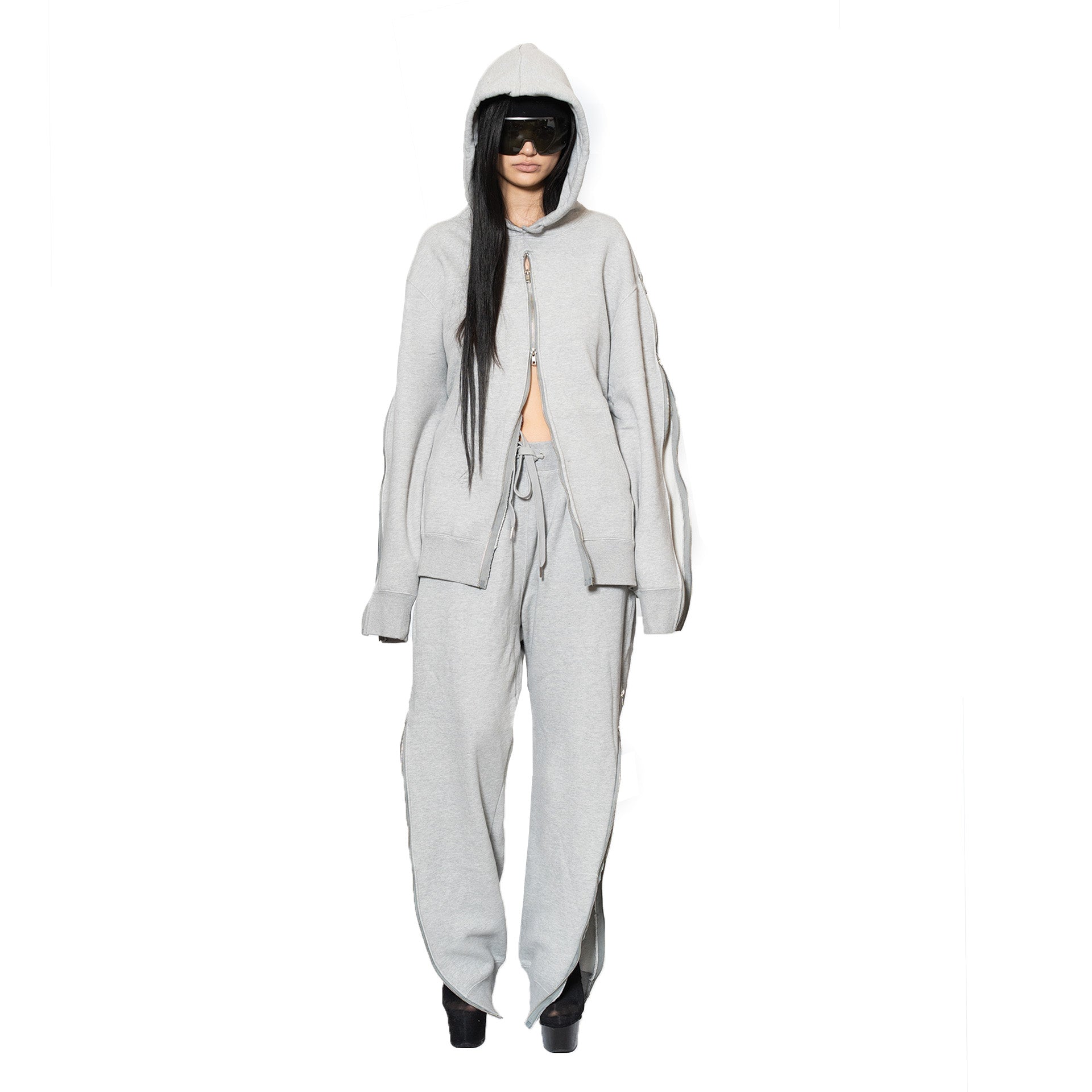 Zipper Sweatshirt Grey – ANNA BOLINA