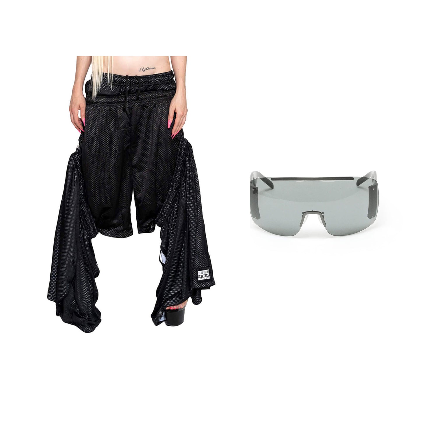 Extra-Long & Wide Shorts Black & Sunglasses Bundle