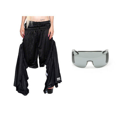 Extra-Long & Wide Shorts Black & Sunglasses Bundle
