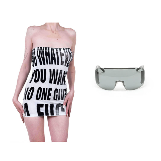Tube Dress White & Sunglasses Pack